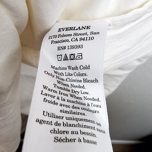 Everlane Linen Puff Sleeve Midi Dress Bone Cream Ivory White Size Medium NEW - Picture 9 of 12